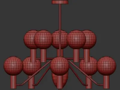 MORTEN light chandelier - gold 3D model