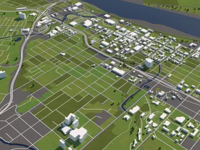 Jefferson City Missouri USA 50x50km 3D model
