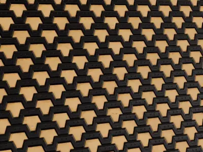 Yellowish Sci-fi Wall PBR Seamless Texture