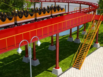 Roller Coaster Park 3D model