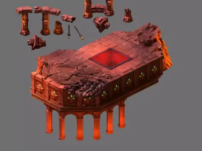 Magma Rift - Pillar Platform 01 3D model