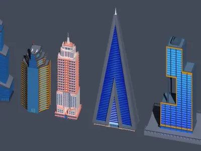Building low Poly Pack  Low-poly 3D model
