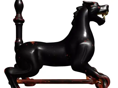 Mythical Beast Fireplace Andiron Decor Low-poly 3D model