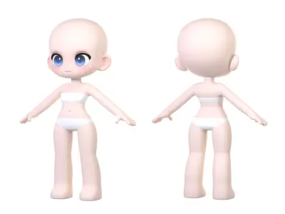 Chloe basemesh Low-poly 3D model