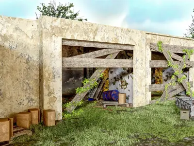 Abandoned House Garage 3D model