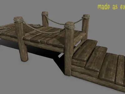 woods and ropes Low-poly 3D model