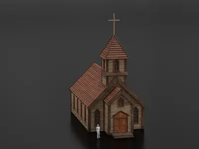 West Wild Church 01 Low-poly 3D model