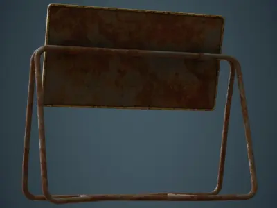 Traffic Barrier 4C Low-poly 3D model