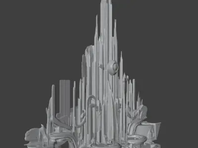 Asgard Tower Thor-Inspired 3D Model Marvel Fantasy Architecture 3D model