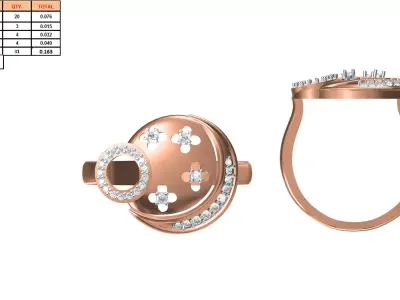 Ladies-Elegant Stone Rings For Womens 127 3D print model