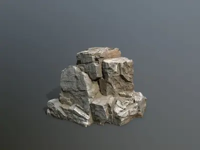 Mossy Rock Set Low-poly 3D model get