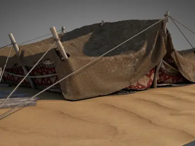 Bedouin Desert Tent v6 3D model
