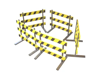 Road Barriers v3 004 Low-poly 3D model