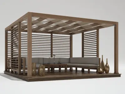 Wood Gazebo 3D model