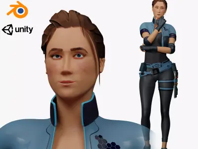 Female advanced rigged 3D model