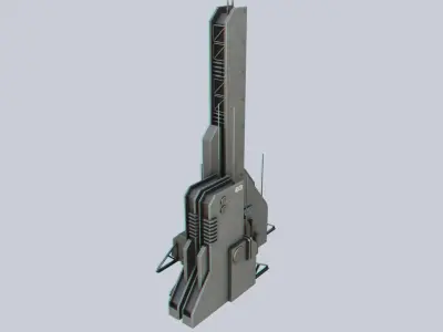 Scifi tower Low-poly 3D model buy
