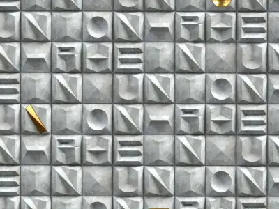 Letters 3d wall Low-poly 3D model