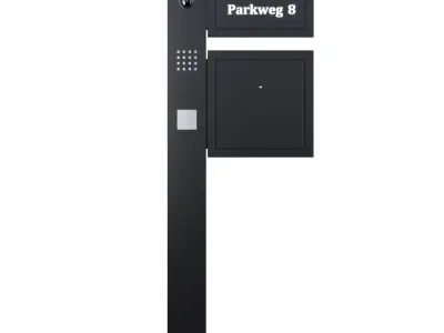 Modern mailbox with editable address 3D model