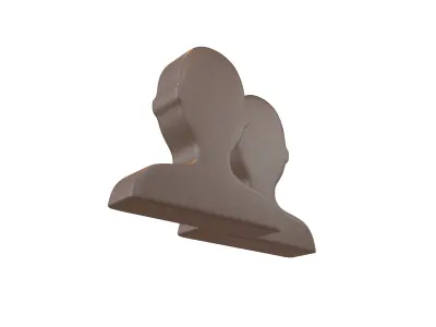 Two People Bust in Silhouette v1 007 Low-poly 3D model