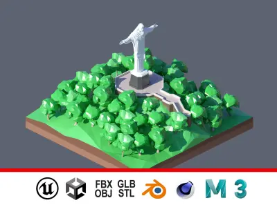 land 75A Low-poly 3D model