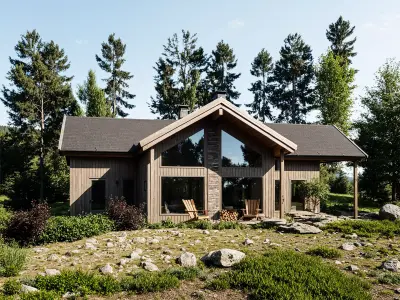 Wooden Cabin 3D Model Modern Architecture IFC SKP OBJ GLB FBX 3D model