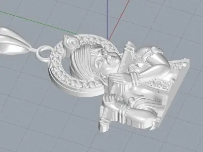 Lord Krishna Gold Pendant Design 3D print model