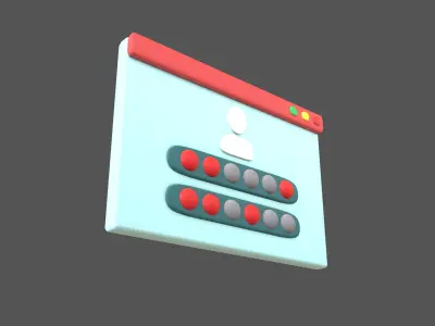 Website Login Incorrect Password Icon v1 004 Low-poly 3D model