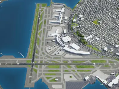 New York - LaGuardia Airport - LGA Low-poly 3D model