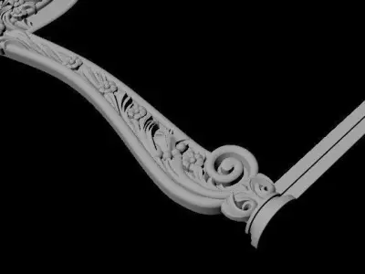 mirror ornate gold frame 3D model