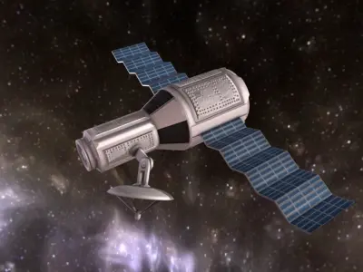 Game-Ready Satellite Module with Animations Low-poly 3D model