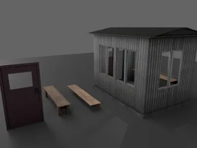 Guard Building Low-poly 3D model