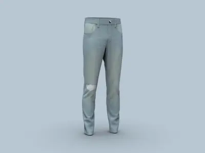 Men Denim Pant Light Blue 3D model