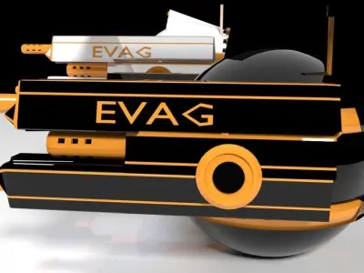 Scifi Armed Drone Low-poly 3D model