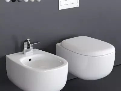 Ceramica Flaminia Bonola Wall-Hung WC Low-poly 3D model