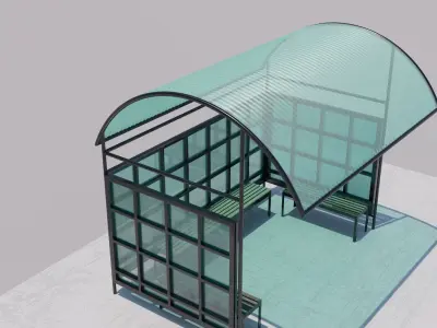 bus stop 3D model 7