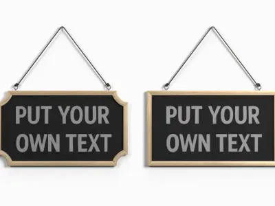 Display Signs -Wooden Wall Message Boards 3D model