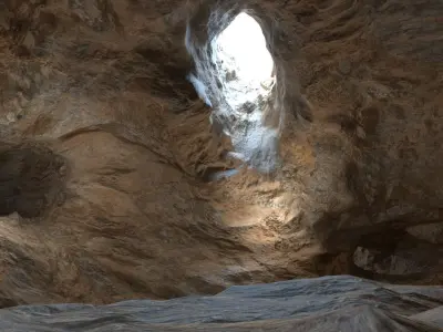 Realistic cave model 1  Low-poly 3D model