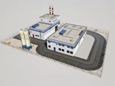 Paper Factory Low Poly PBR Low-poly 3D model