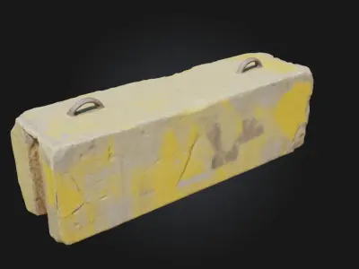 Concrete Barrier Block  Rugged Urban Protection 3D model