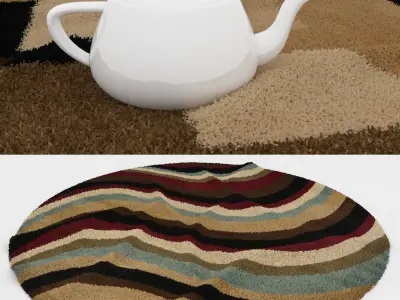 Round Rug Set 278 3D model