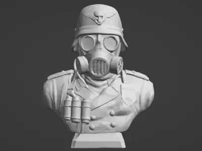 Valour Korps Gas Mask Soldier Bust  3D print model