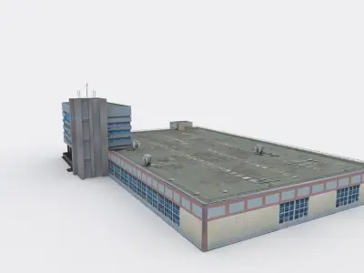 Administrative building Low-poly 3D model