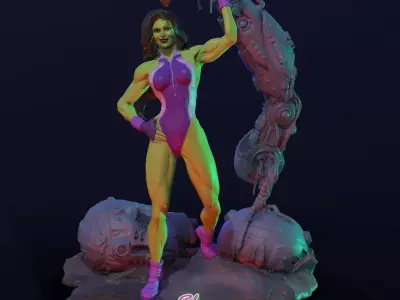 The Sensational She-Hulk V2 3D print model