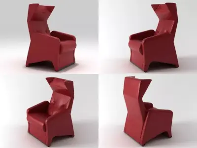 Sabrina leather chair with different angles 3D model