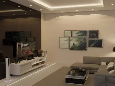 3D Modern Living Room Free 3D model