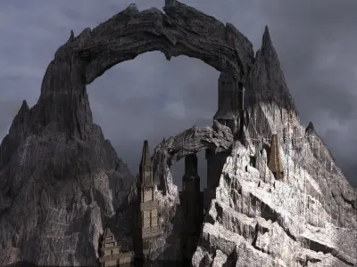 High Fantasy Cliff range 1  3D model