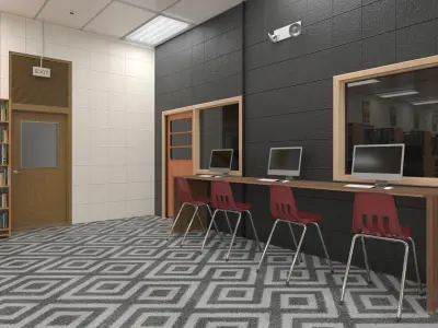  Large School Library 