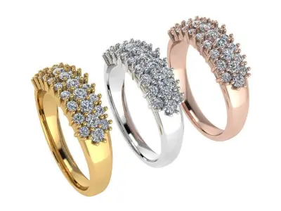 Ring202 elegant gold diamond ring 3D print model
