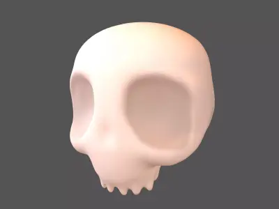 Cartoon Skull v2 003 Low-poly 3D model