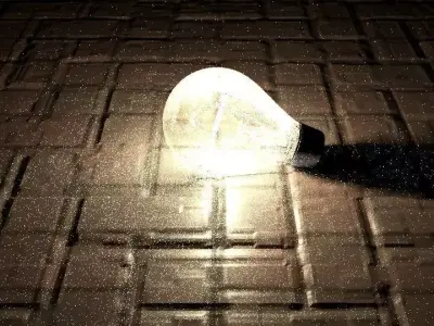 Light Bulb on Floor Low-poly 3D model